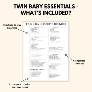 Twin Pregnancy Checklists Bundle Printables, Twin Baby To Do Lists PDF Download, Expecting Twin Mom Pregnancy Planner Tracker image 3