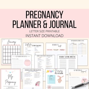 Pregnancy Journal First Time Mom Printable PDF, Pregnancy Planner Gift, Pregnancy Checklist & Tracker, Pregnancy Planning Digital Download