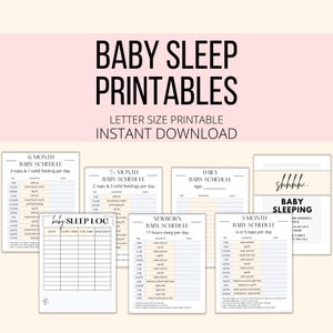Afdrukbare bundel babyslaap, pdf slaapschema's baby, slaaplogboek baby, slaapgids babyverzorging, planner en bord met tracker voor baby's slapen