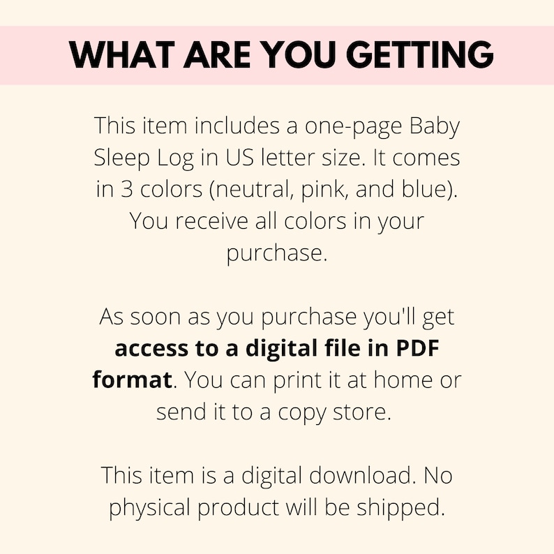 Baby Sleep Log PDF, Infant Sleep Log, Baby Care Sleep Planner Printable ...
