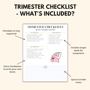 Schwangerschafts-Checklisten-Bundle zum Ausdrucken, Schwangerschaftsplaner-To-Do-Listen als PDF, Schwangerschaftsplanung digitaler Download, Checklisten für neue Mütter und Babys Bild 2