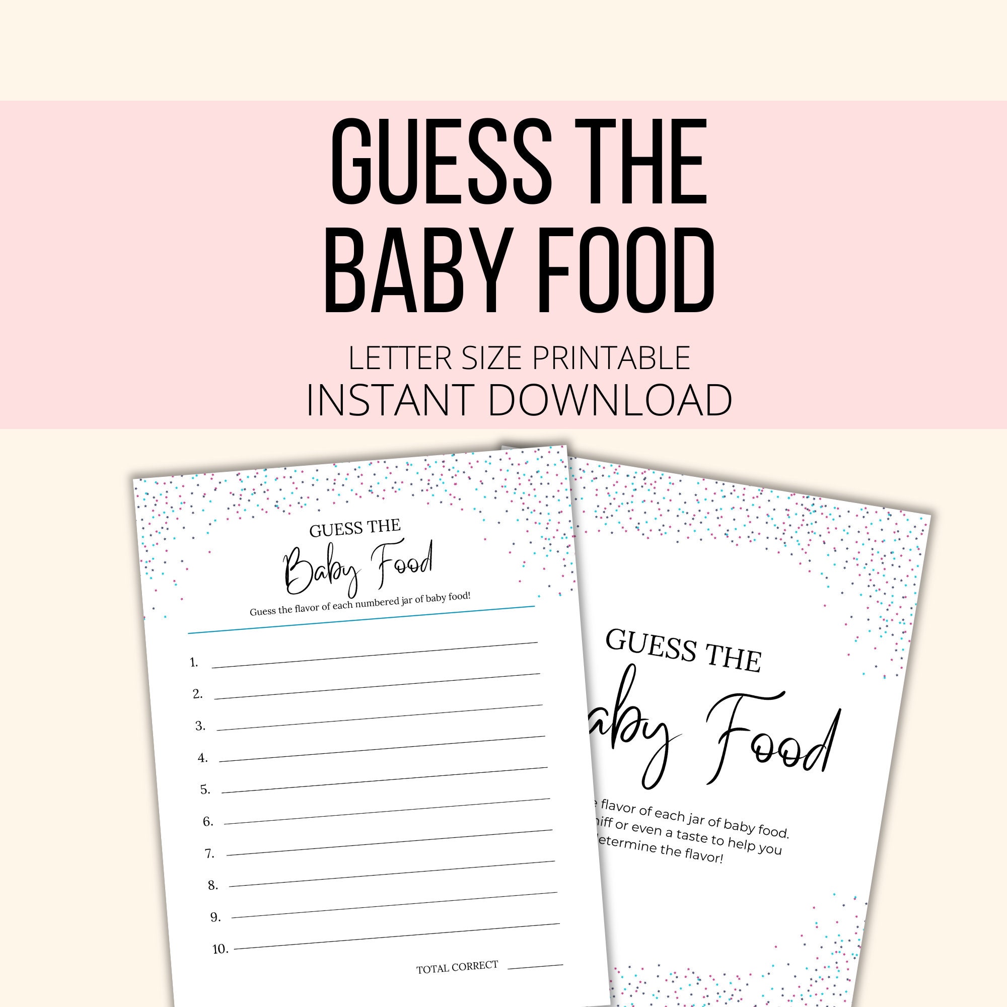 Guess the Baby Food Shower Game Printable, Name That Baby Food Shower ...