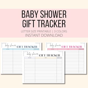 Baby Shower Gift Tracker Printable, Baby Gift List PDF, Baby Shower Present Planner Digital Download, New Mom Baby Registry Gift Log