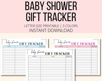 Baby Shower Gift Tracker Printable, Baby Gift List PDF, Baby Shower Present Planner Digital Download, New Mom Baby Registry Gift Log