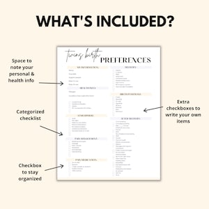 Labor Checklists For Twins Printables, Twins Hospital List Bundle, Twin Pregnancy Birth Planner Tracker PDF, Twins Hospital Bag Checklist image 3