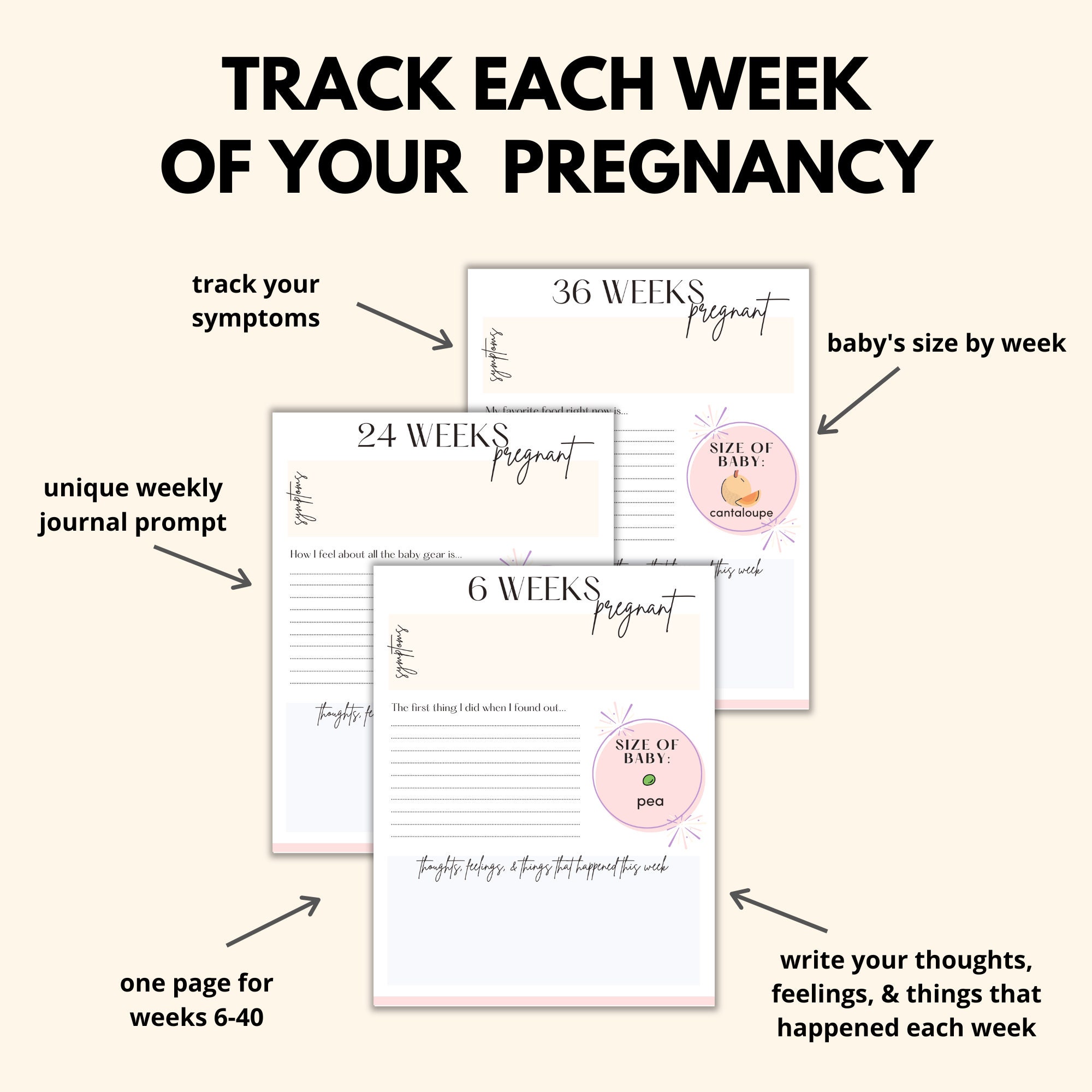 Printable Pregnancy Journal, Pregnancy Diary PDF, First Time Mom ...