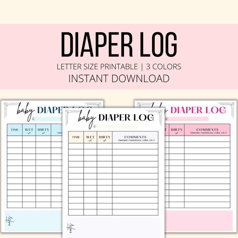 Diaper Chart - Etsy
