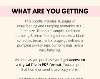 Breastfeeding and Pumping Printable Bundle, Working Mom Baby