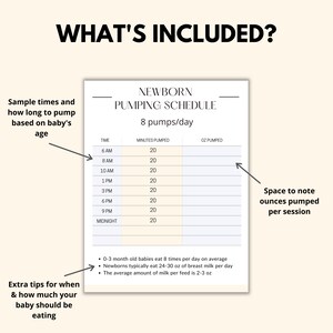 Pumping Schedule Printable, Sample Exclusive Pumping Mom Schedules PDF, Example Pumping Logs Blank Schedule, Pumping Diary Tracker image 2