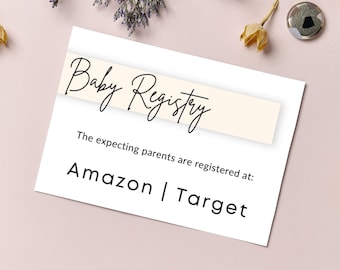 Baby Registry Inserts Printable, Baby Registry Card PDF, Baby Shower Invitation Insert Planner Printable Download, Baby Gift Registry Card