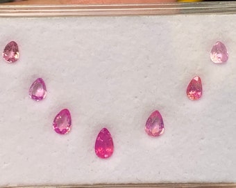 2.15ct milky pink sapphire, 7 pcs, opalescent milky pink sapphire, silky pink sapphire