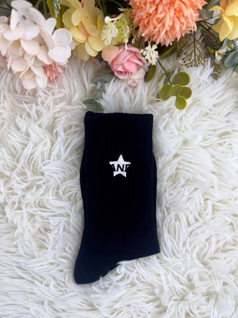 Star Socks,embroidered Socks,striped Socks,comfortable Socks,cotton ...