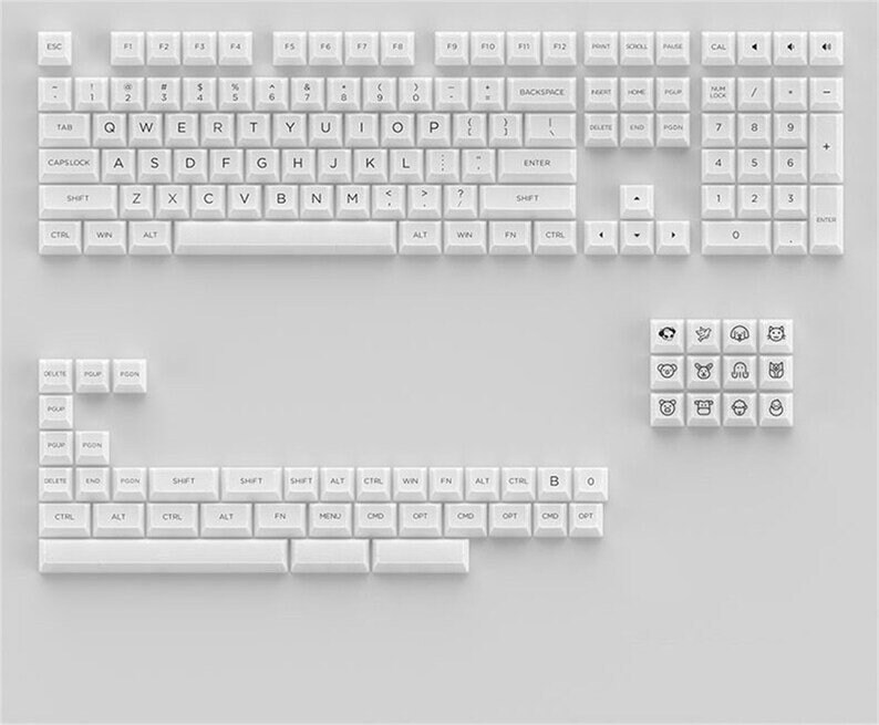 155pcs White Clear Puddingstyle Keycaps PBT Keycap KSA Etsy