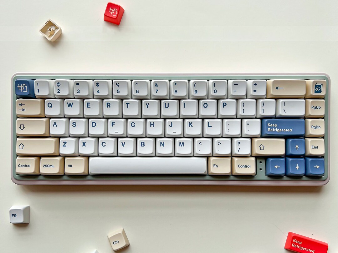 131PCS Soy Milk Keycap Set for Mechanical Keyboard, Cherry Profile