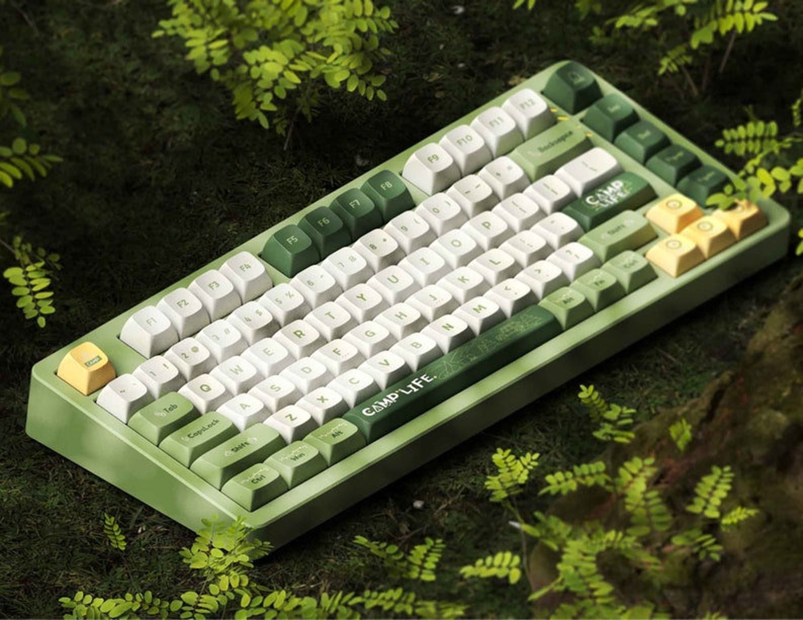 143pcs Camping Themed Keycap Set Green White Keycap Set KDA Etsy