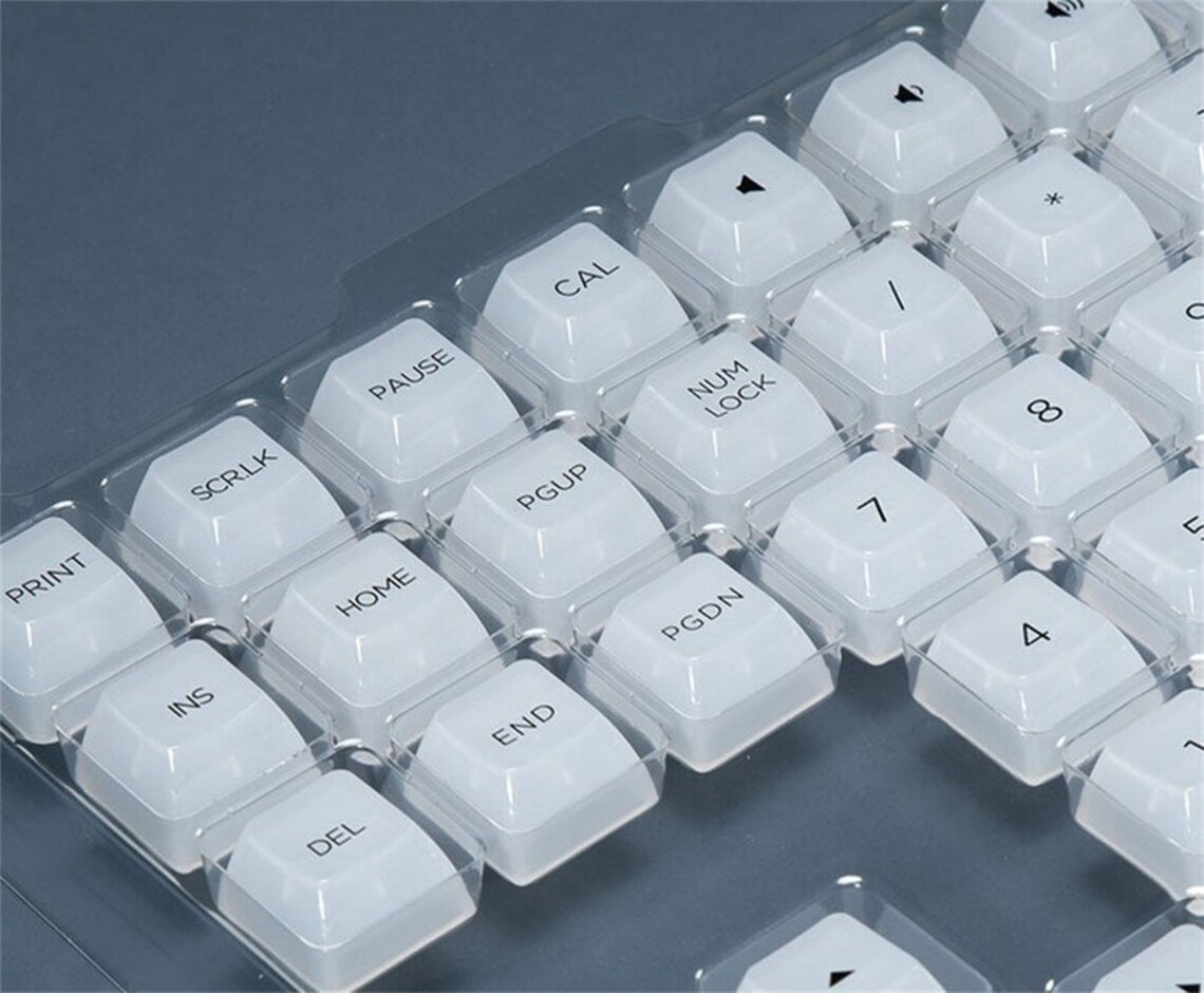 155pcs White Clear Puddingstyle Keycaps PBT Keycap KSA Etsy