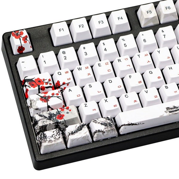 Japan Sakura Ink Keycap Set Mechanical Keyboard (110) MX Switch OEM Profile PBT - Japanese and Korean Keycap