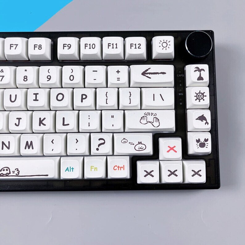 Cute & Cool 126pcs Graffiti Funny Keycaps Set for Mechanical Keyboard, PBT Keycaps Set, XDA Keycaps Set, Custom Keycaps Set, Key Caps Set image 5