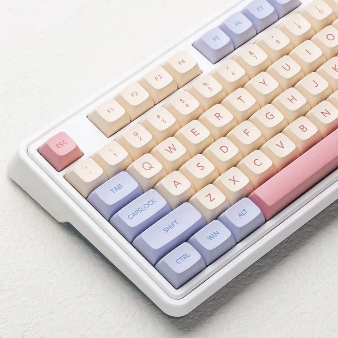 Budget Peachy Lavender Pastel Keycap Set Mechanical Keyboard Etsy