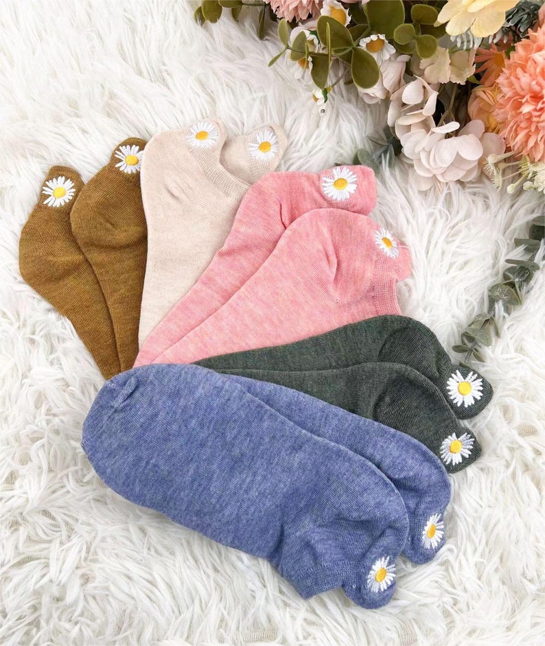 Daisy Socks, Flower Embroidered Socks,short Socks,summer Socks,bare ...