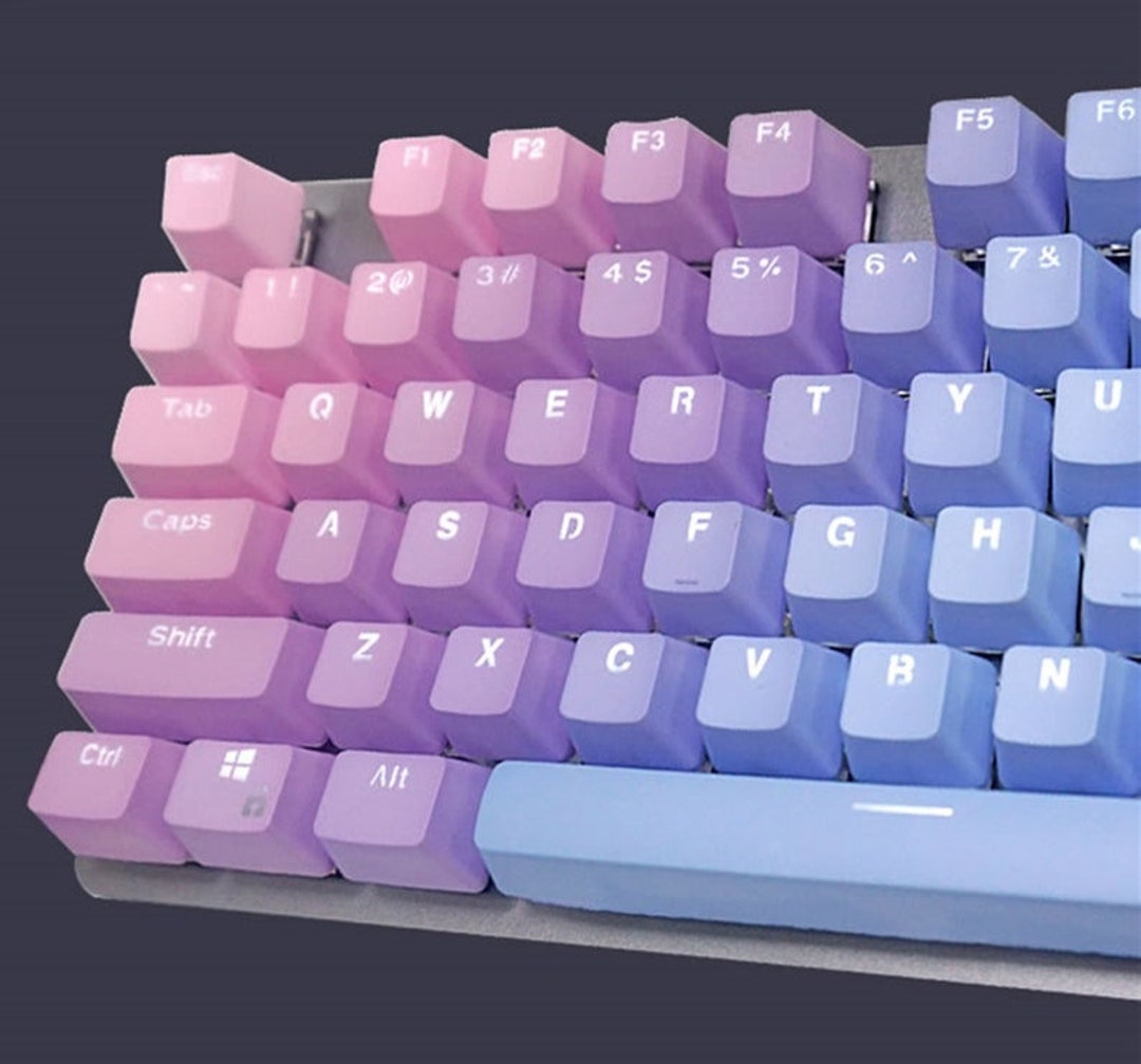 108PCS, Blue Enchantress Theme Keycap Set, Pink Blue Keycaps, Top Side