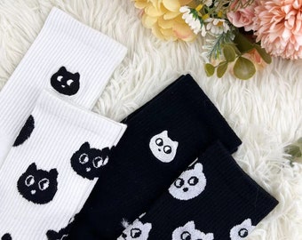 Cat socks,cute socks,embroidered cat socks,animal enthusiasts,gifts for cat mothers,gifts for cat lovers,birthday gifts,Perfect Gift,Kawaii