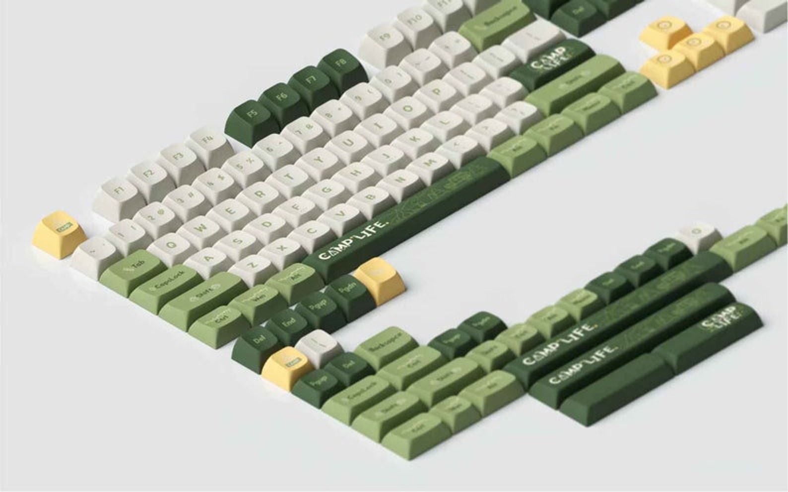 143pcs Camping Themed Keycap Set Green White Keycap Set KDA Etsy