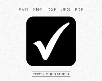 Marca de verificación SVG / Casilla de verificación Marca de verificación Lista de verificación Marcar desactivado / Cuadro cuadrado Esquinas redondeadas / Archivos Svg Png Dxf Pdf Jpg / Descarga digital instantánea