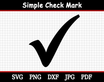 Marca de verificación SVG / Casilla de verificación Lista de verificación / Lista de verificación / Simple, simple y básico / Archivos Svg, Png, Dxf, Pdf y Jpg / Descarga digital instantánea