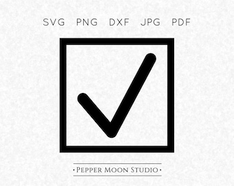 Marca de verificación SVG / Casilla de verificación Lista de verificación Casilla de verificación / Icono de votación de marca de verificación cuadrada / Archivos vectoriales SVG PNG DXF PDF JPG / Descarga digital