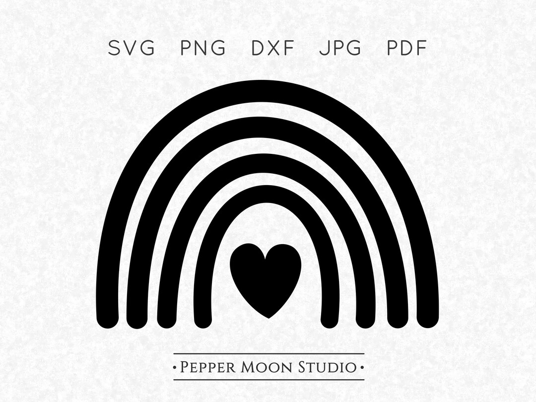 Rainbow Heart SVG | Boho Hand Drawn Sketch | Basic Simple Plain | Svg ...