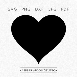 Heart SVG | Basic Solid Tapered | Svg Png Dxf Pdf Jpg files included | Instant Digital Download