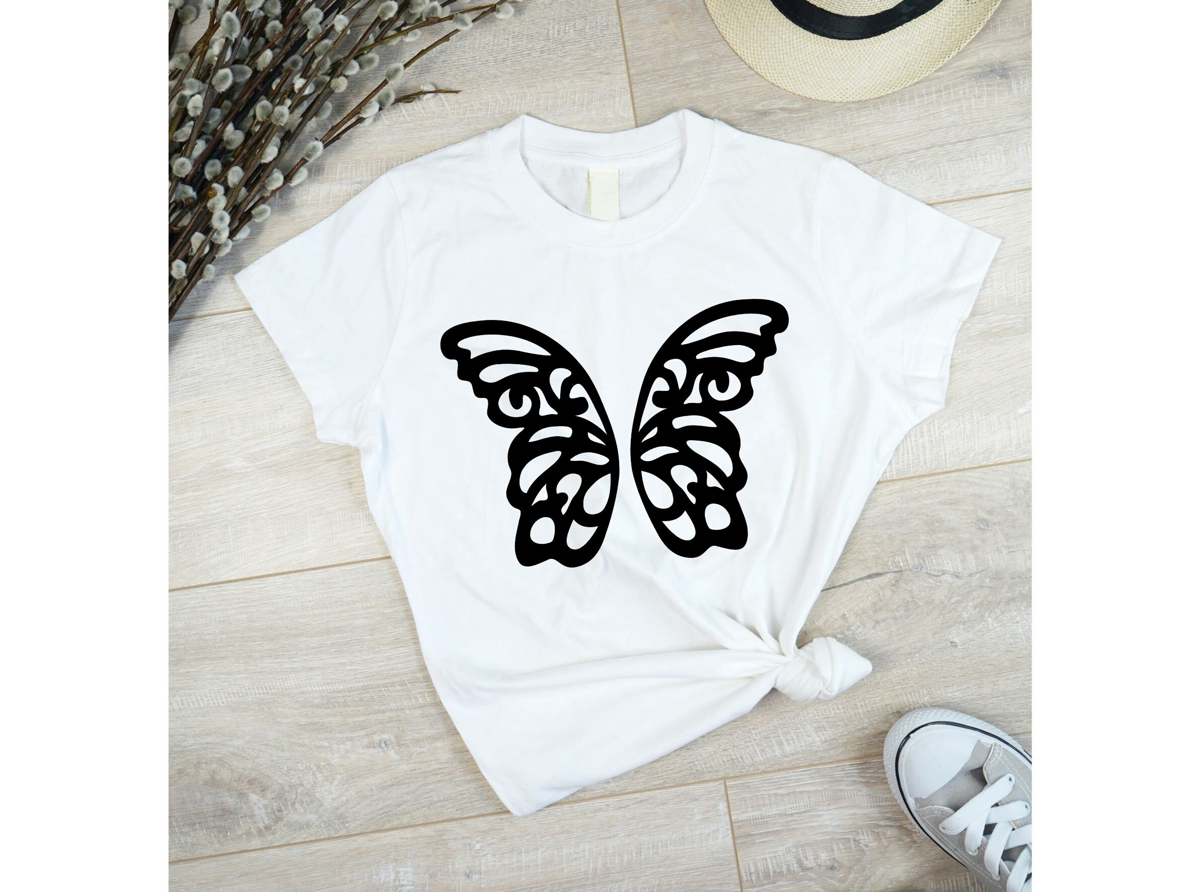 Butterfly Wing SVG Butterfly Silhouette Mirror Image Split Half Svg Png ...