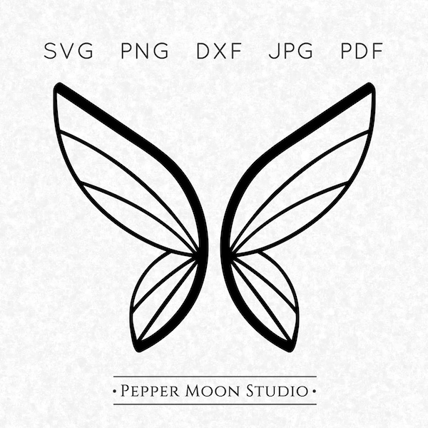 Butterfly Wings SVG | Insect Wing | Modern Silhouette | Mirror Image Split Half Two | Svg Png Dxf Pdf Jpg files | Instant Digital Download