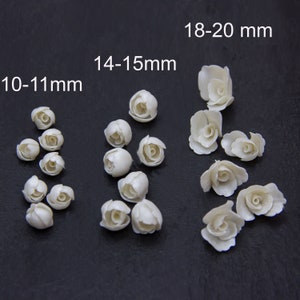 Handgjorda pärlrosknoppar: Blompärlor av polymerlera (10-20 mm)
