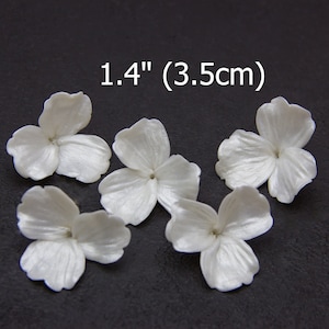 10 pcs Pearl Flower Beads Polymer clay 1"(2,5cm), 1.4"(3,5cm),  Floral Beads Jewelry Making, Flower for tiaras, Pearl effect