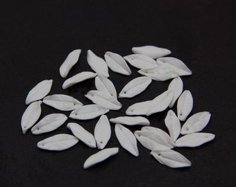 White Eucalyptus leaves Beads, Leaf Polymer Clay Jewelry Making, Leaf DIY hair accessories, Eucalyptus leaf Making Hair jewelry, Floral Leaf