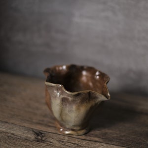 Woodfired Handmade Milk Jug, Natural glaze jug, Woodfire Natural glaze fair cup, Ceramic Creamer image 4