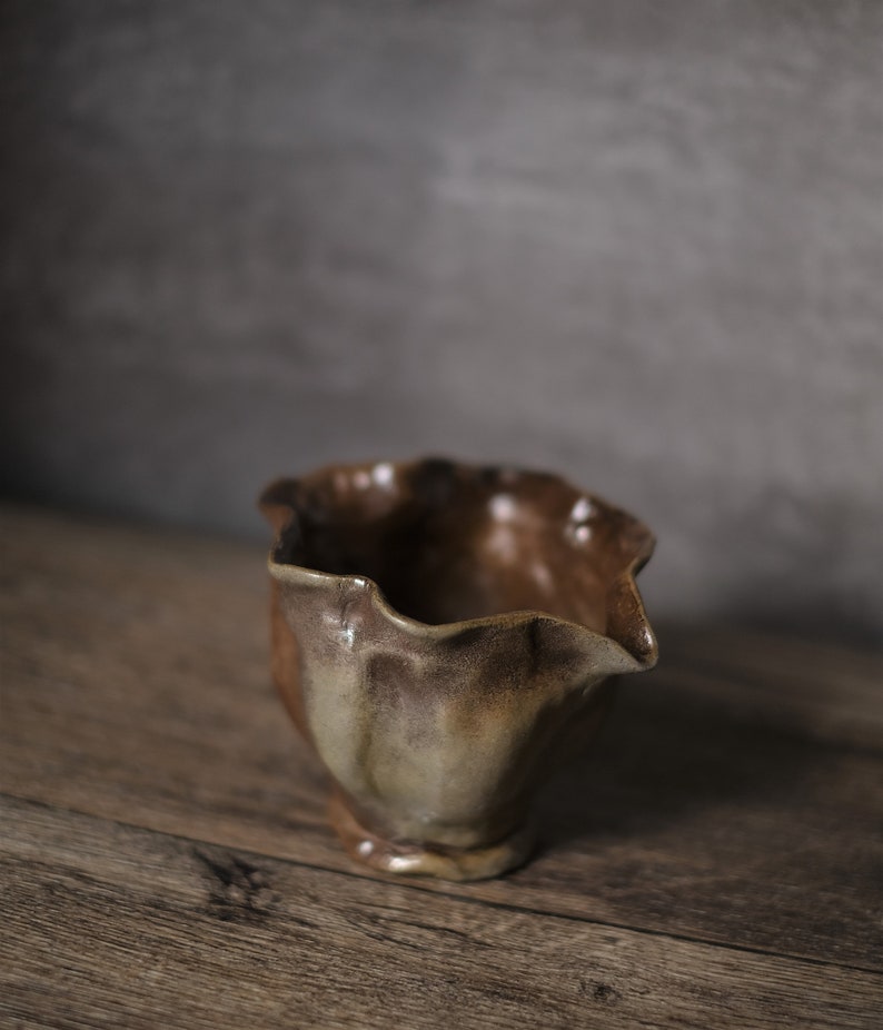 Woodfired Handmade Milk Jug, Natural glaze jug, Woodfire Natural glaze fair cup, Ceramic Creamer image 4