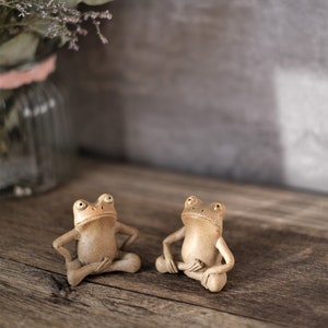 Mini pottery frog, Handmade Pottery Ornament, Woodfired Ornament, Tea Tray Accessories