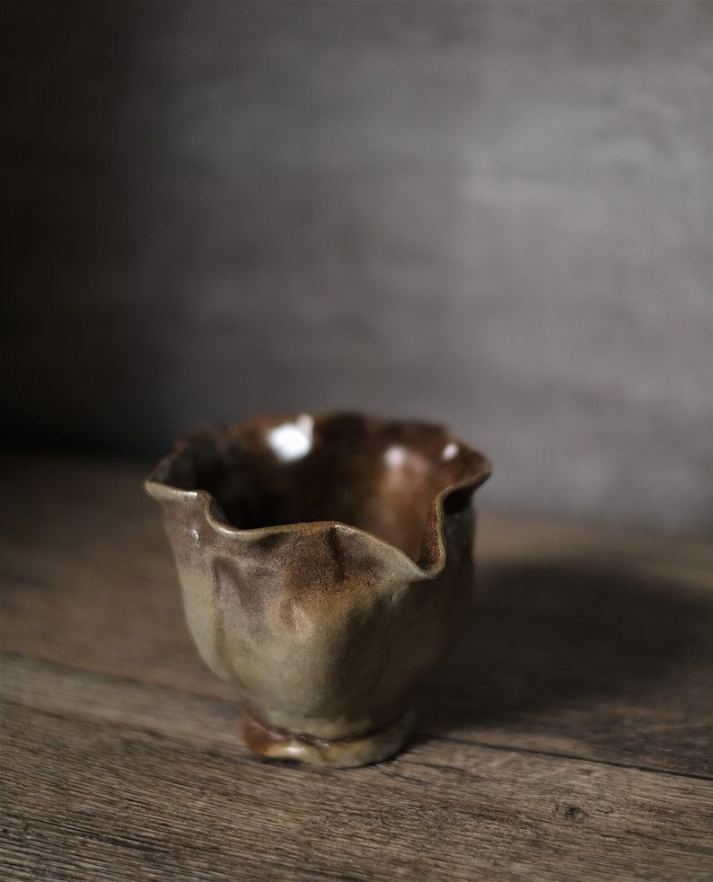 Woodfired Handmade Milk Jug, Natural glaze jug, Woodfire Natural glaze fair cup, Ceramic Creamer image 1