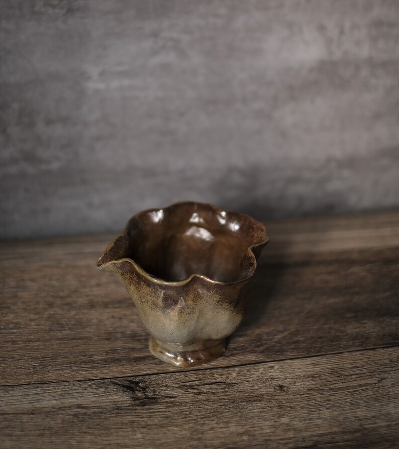 Woodfired Handmade Milk Jug, Natural glaze jug, Woodfire Natural glaze fair cup, Ceramic Creamer image 3