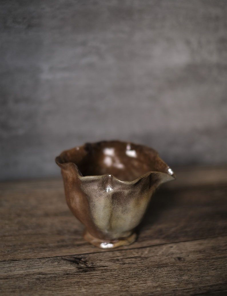 Woodfired Handmade Milk Jug, Natural glaze jug, Woodfire Natural glaze fair cup, Ceramic Creamer image 2
