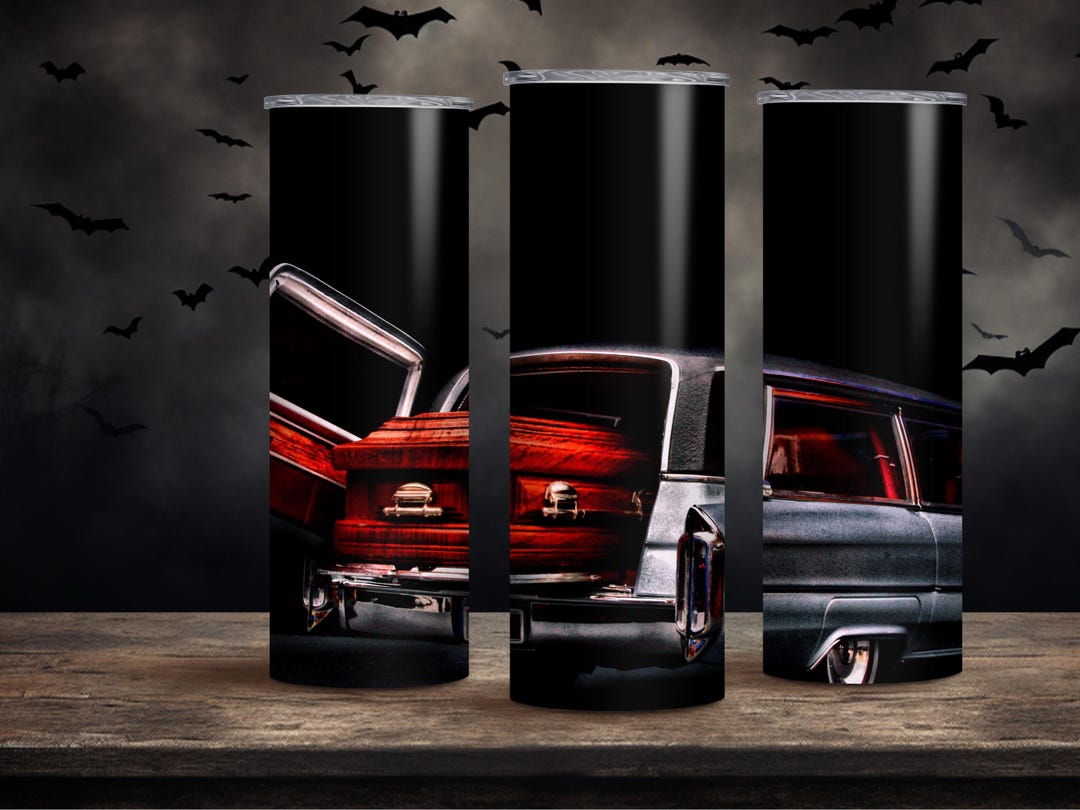 Over the Hill Birthday Tumbler Wrap - Funeral Hearse & Casket
