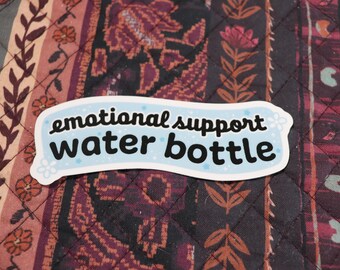 Autocollant bleu pour bouteille d'eau de soutien émotionnel