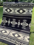 Handcrafted Alpaca Wool Blanket Black White Navajo King Reversible Indigenous Crafters Soft Warm Throw Southwestern FREE SHIPPING! Home Gift product logo
