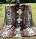Handcrafted Alpaca Wool Blanket Brown Beige Navajo King Reversible Indigenous Crafters Soft Warm Throw Southwestern FREE SHIPPING! Home Gift product logo