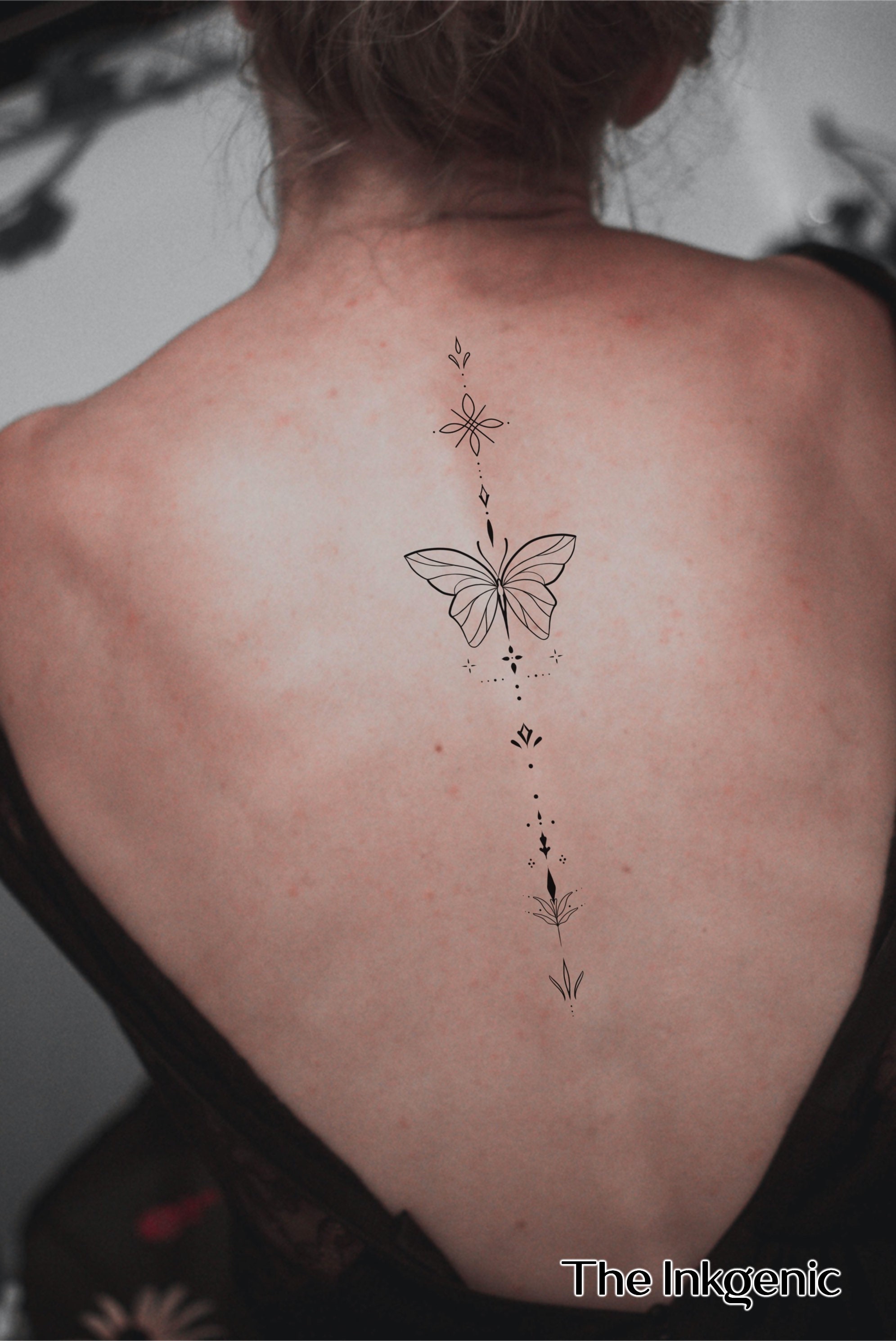 Tatuaje de mariposa ornamental / Tatuaje temporal / Tatuaje de - Etsy España