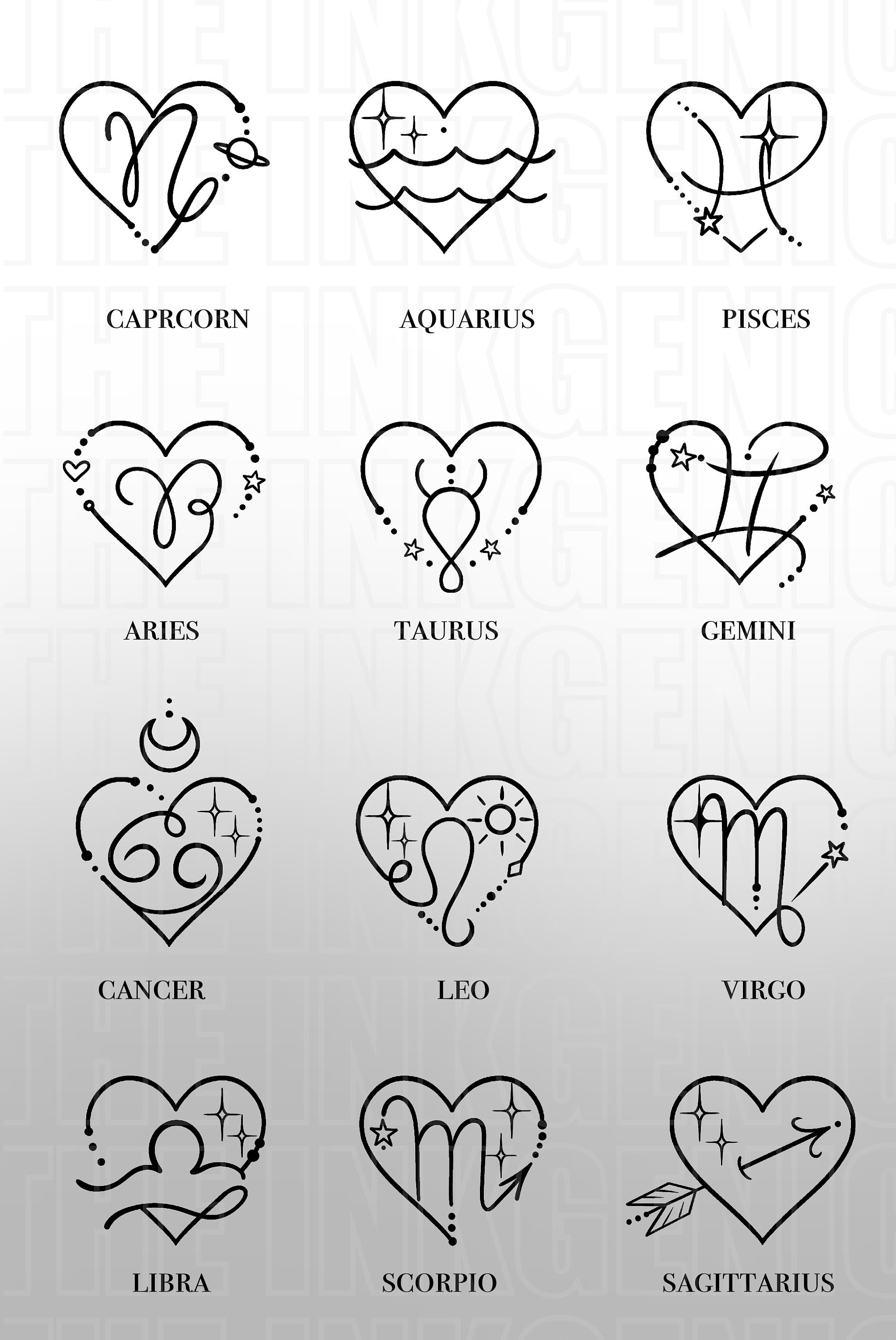 Free Zodiac Tattoo Designs  LoveToKnow