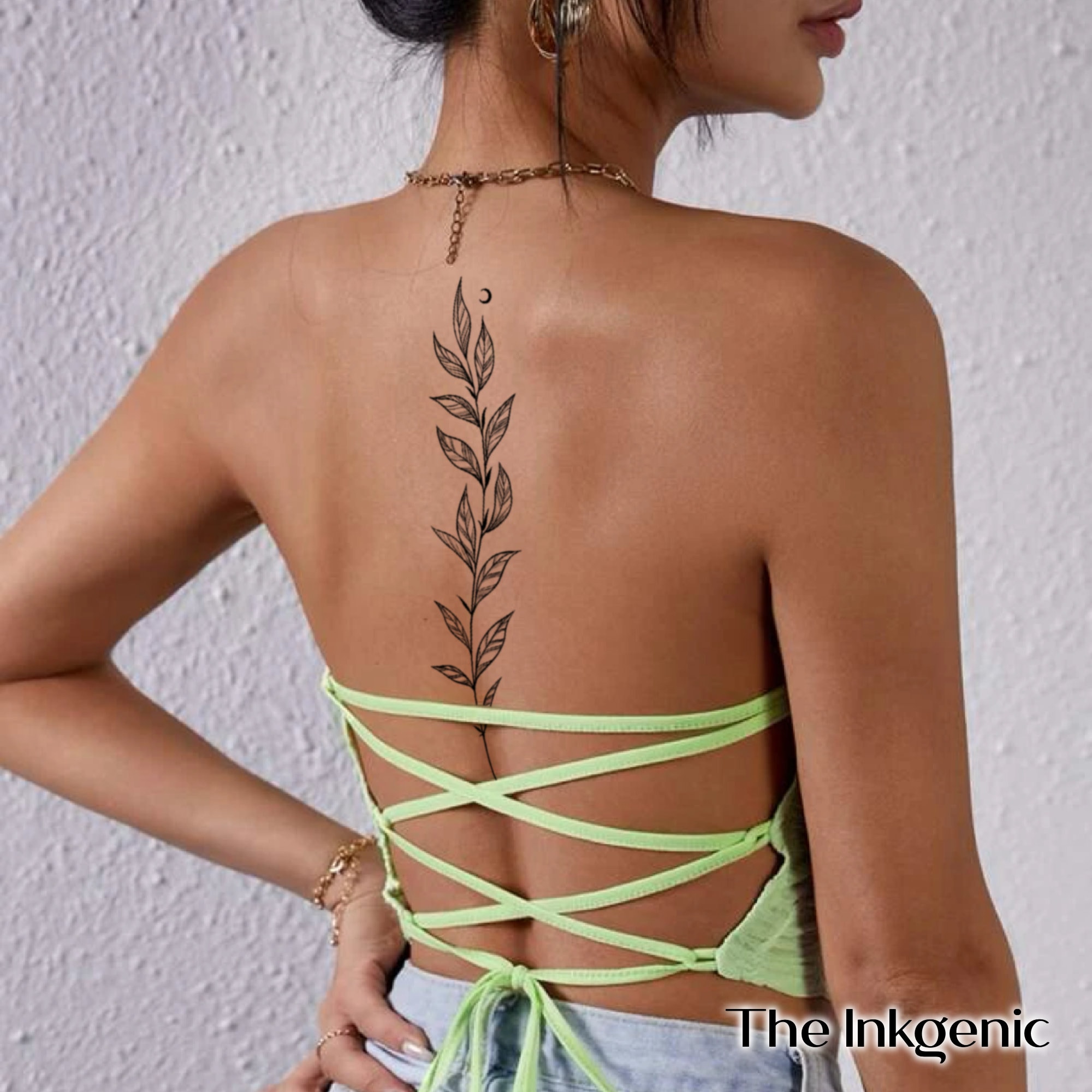 Tattoo of Back Vines Flowers